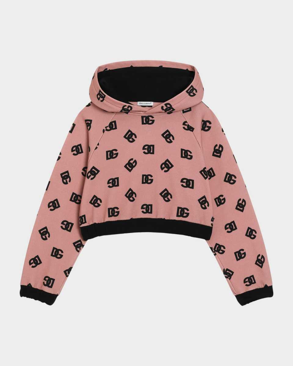 Girl's DG Logo-Print Hoodie, Size 4-6